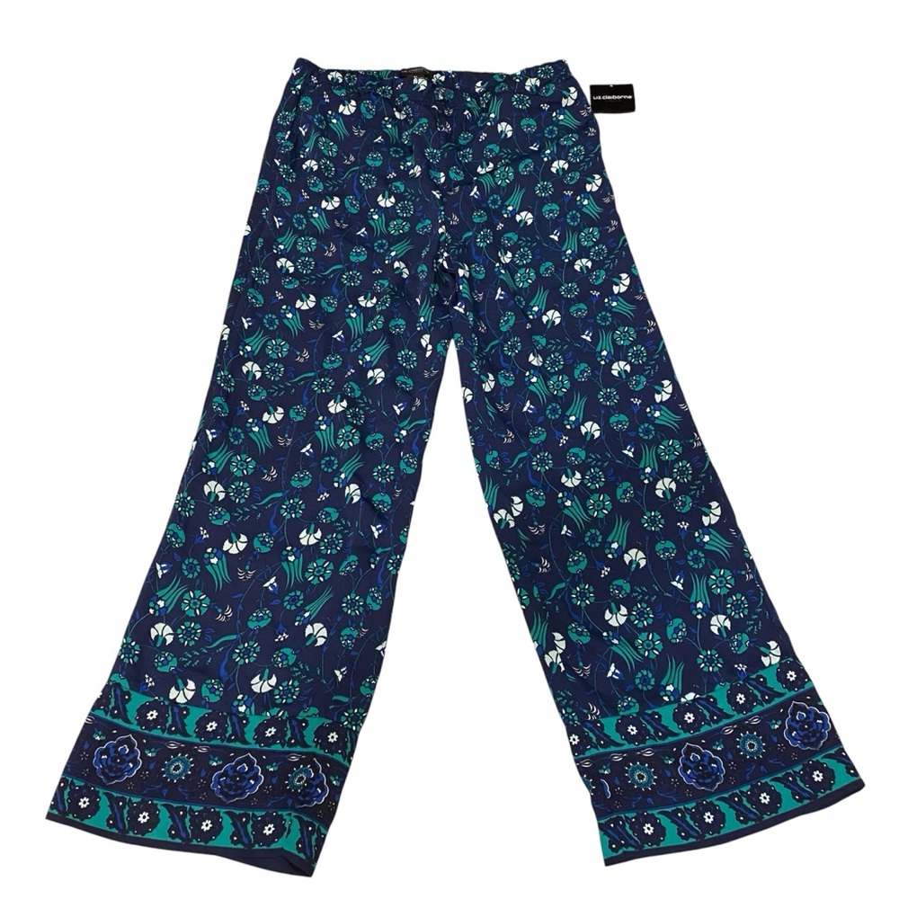 Liz Claiborne Pull on Pants with Floral Print NWT